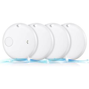 4 Pack Bluetooth Tracker, Works with Apple Find My (iOS Only, Not for Android), Smart Item Finder with Loud Sound, Key Finder Air Tracker Tags, Tracker Tag Locator for Keys, Luggage, Satchel (White)