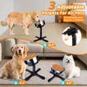 Elevated Adjustable Dog Bowl Feeding Stand, 3 Heights and Tiled Ajudst, Compatible with Moost Feeding Bowls, Great for Medium Large Dogs(2 Pack)