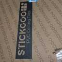 STICKGOO PVC Ceiling Tiles, 2'x2' Glue Up Ceiling Panel White to Prevent Breakage Cover 48 Sq. Ft, Pack of 12 Tiles