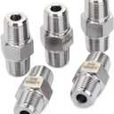 LTWFITTING Class 3000 Stainless Steel 316 Pipe Hex Nipple Fitting 1/8" Male NPT Air Fuel Water (Pack of 5)