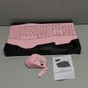 Wireless Keyboard and Mouse Combo, 2.4G Full Size Wave Keys Ergonomic Keyboard with Wrist Rest and 3-Level DPI Adjustable Wireless Ergonomic Mouse for Windows, Mac OS Desktop/Laptop/PC(Pink)