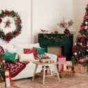 Topfinel Christmas Pillow Covers 18x18 Set of 2,Xmas Cream Velvet Snowflake Reindeer Decorative Pillow Case Winter Holiday Decor for Home Couch,White and Gold