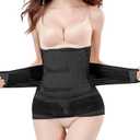 ChongErfei 2 in 1 Postpartum Belly Wrap Waist/Pelvis Belt C-Section Natural Birth Back Support Girdle Postpartum Recovery Belt (Black-3 straps, One Size) (One Size (Pack of 1), Z-black)