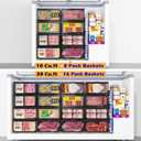 NADAMOO Freezer Organizer Bins, 4 Packs Large Expandable Stackable Chest Freezer Containers with Handle, Metal Adjustable Storage Baskets for Fridge, Deep Freezer, Cabinet, Kitchen, Pantry - Black