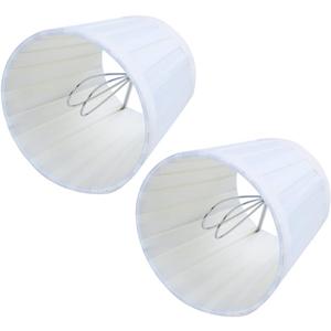 Baglaum 4X Fabric Chandelier Lampshade Holder Clip on Sconce Beside Bed Lamp Hanging Light, Light Yellow