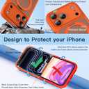 Magnetic for iPhone 17 Pro Max Case 2 x Screen Protector Compatible with MagSafe Translucent Matte Military Grade 17FT Drop Shockproof Full Camera Protection 360 Spin Stand Phone Cover Orange