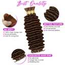 100 Percent Human Boho Braiding Hair Deep Wave Bulk Boho Hair for Braiding Curly Bundles Human Hair for Boho Braids Wet and Wavy Braiding Hair Extension No Weft (24inch,#4 Natural Brown)