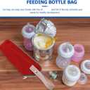 Kisangel Portable Baby Feeding Bottle Warmer Insulated Milk Transport Bag with Stroller Hook Travel Cooler Tote for Breast Milk and Formula Bottles 9.44X6.29X3.14 Inch