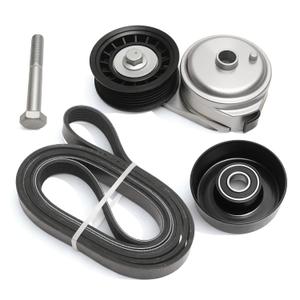 JAVOUKA 38103 Serpentine Belt Drive Component Kit, for Chevy C1500 C2500 C3500 K1500 K2500 K3500 1996-1999 (4.3L/5.0L/5.7L), Drive Belt Tensioner and Idler Pulley Belt Kit #10239670 38001