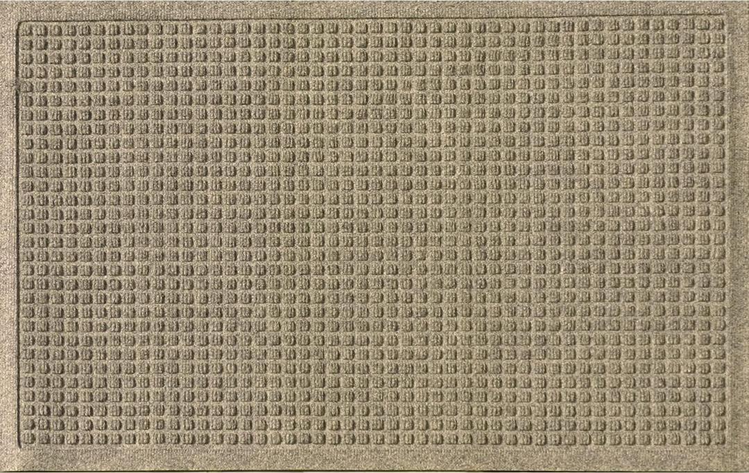 Bungalow Flooring Waterhog Door Mat, 2' x 3' Made in USA, Durable and Decorative Floor Covering, Skid Resistant, Indoor/Outdoor, Water-Trapping, Squares Collection, Camel (1'11" x 2'11" (Rectangular), Camel)