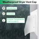 8 Inch Exterior Dryer Vent Cover Outside, Wall Vent Cover Outdoor Hooded Wall Vent with Backdraft Damper for Dryer Kitchen Bathroom Range Hood HVAC Duct Vent, Galvanized Steel (White)
