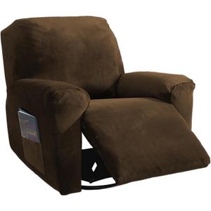NORTHERN BROTHERS Recliner Chair Covers, Stretchy Recliner Couch Covers, Lazy Boy Velvet Chair Covers, Sofa Cover (Dark Brown, XL 1 Seat)