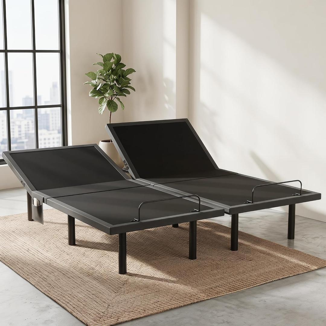 Marsail Split King Adjustable Bed Frame Electric Base, Head & Foot Incline Remote&Zero Gravity Position Bed,Adjustable Bed Base LED Light, USB Charging Station, Easy AssemblyMarsail Split King Adjustable Bed Frame Electric Base, Head & Foot Incline | Remote&Zero Gravity Position Bed,Adjustable Bed Base LED Light, USB Charging Station, Easy Assembly