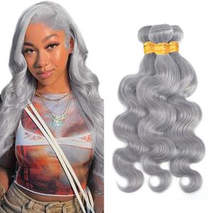 30 32 34 inch Grey Bundles Human Hair Silver Bundle Gray Body Wave Bundles Brazilian Remy Gray Hair Extensions for Women