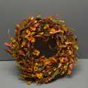 J'FLORU 28 Inch Artificial Fall Wreath Large Fall Wreaths for Front Door Autumn Wreath with Daisy and Lavender Berry Fall Leaves for Wall Fireplace Farmhouse Thanksgiving Day Harvest Festival Decor