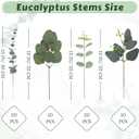 Eucalyptus Leaves Stems 60 PCS, 4 Kinds Mixed Artificial Greenery Stems for Wedding Decor Vase Floral Arrangement Centerpiece