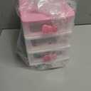 Pink 3-Tier Desk Organizer  Compact Plastic Storage Box for Makeup, Jewelry, School Supplies & Art Crafts  Desktop Tidy for Bedroom Vanity or Dorm Room (Classical)