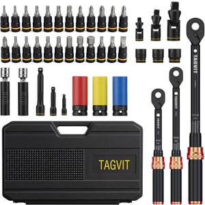 41Pcs Torque Wrench SET, 4-20Ft.lb, 5-45Ft.lb, 15-165Ft.lb 3% Accuracy Click Torque Wrenches for Bicycle, Motorcycle, Car, Maintenance