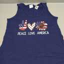 Peace Love America US Flag Fourth Womens 4th Of July Patriot Tank Top (Small, Royal Blue)