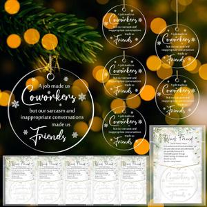 Wonderjune 20 Set Acrylic Christmas Coworker Gifts 2025 Funny Coworker Ornaments Co Workers Ideas for Women Men Work Bestie Work Friend, A Job Made Us Coworkers for Staff Colleagues Xmas Decoration