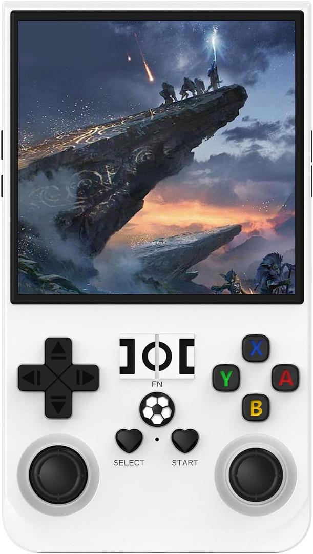 R36MAX Retro Gaming Console, Retro Handheld Games Console with 64GB TF Card, Portable Hand Held Open Source Linux System, 4.0 inch IPS HD Screen Video Game Consoles, 4000mAh Battery (Light White)