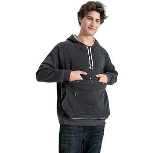 Pet Cat Dog Pouch Hoodie Small Animal Carrier – Kitten Puppy Pouch Sweatshirt Holder Fleece Unisex Hoodies Dark Grey XL
