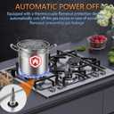 24 inch Gas Cooktop, Bulit-in Gas Stove Top with 4 Burner, NG/LPG Convertible Cooktops, Dual Burner Propane Cooktop with Thermocouple Protection, Stainless Steel