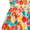 LQSZ Girls Maxi Summer Dress with Pocket Short Sleeve Spring Boho Long Sundress Casual School for Kids Size 3-12 Years (5-6 Years, Red Floral)