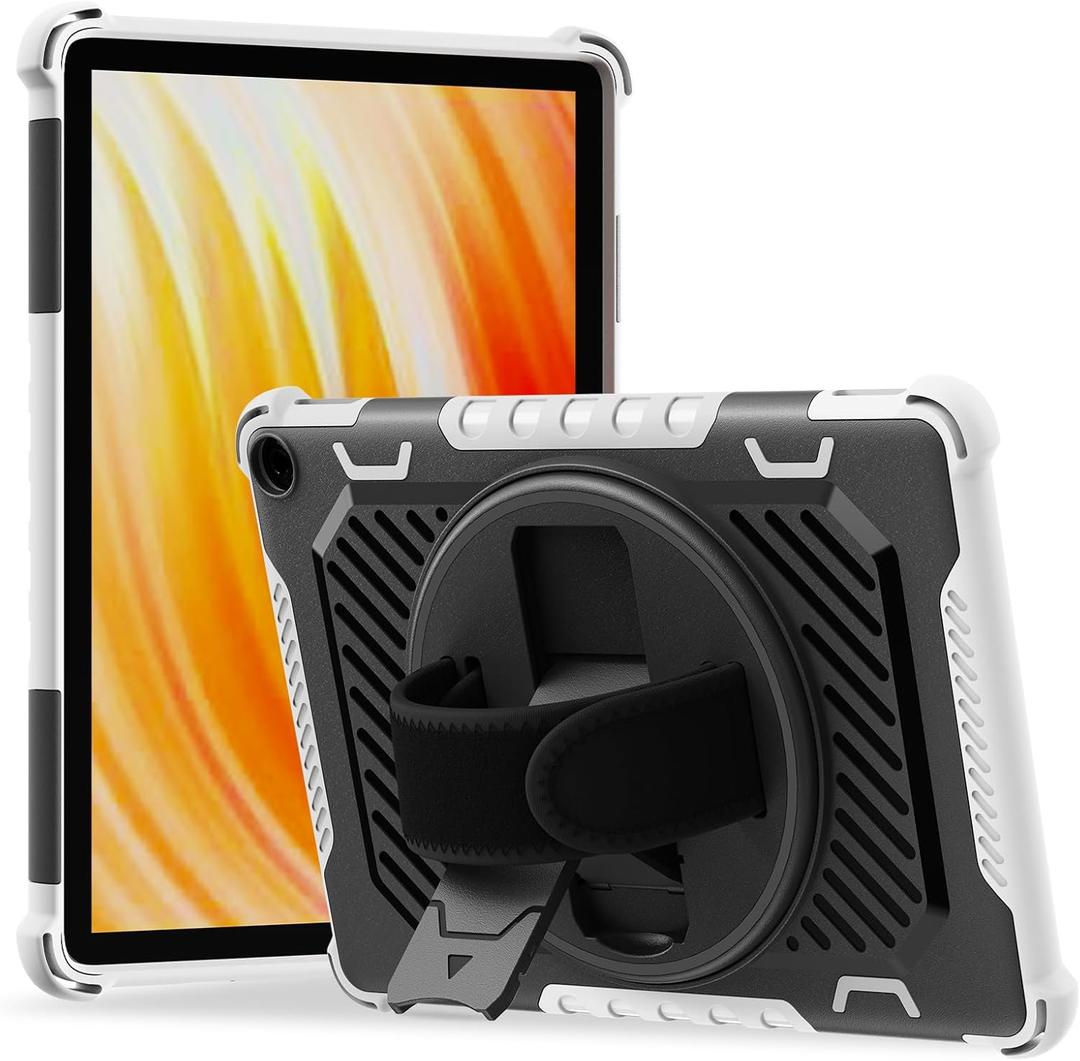 ROISKIN for Tablet HD 10 Case 2023 Release 13thGeneration with 360 Rotating Kickstand Hand Strap(No Screen Protector Also for iPad Sony iPhone 10in (Grey-Black)