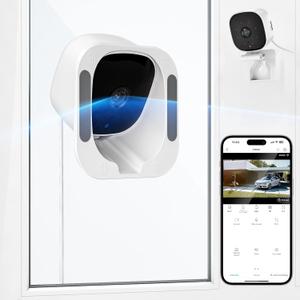 3MP 2K Window Camera, 2.4GHZ & 5GHZ WiFi Indoor Window Security Camera, 120 View Angle Window Camera with Angled Window Mount, Person & Motion Detection, 24/7 Recording, Quick Install