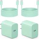 iPhone 17 16 15 Charger Fast Charging - 2 Pack 20W USB C Charger Block with 6FT Type C Cable Compatible with iPhone 17/17 Pro/17 Pro Max/Air/16/16e/15, iPad Pro, Air M3/M2/5/4, 11th/10thGreen