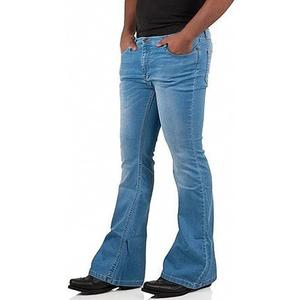 Men's Vintage Bell Bottom Jeans 60s 70s Outfits for Men,Mens Bell Bottoms Disco Pants Flared Jeans (Blue, XL)