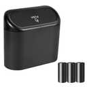 2 Packs Mini Car Trash Can Bin with Lid and 150pcs Trash Bags,Car Trash Can Bin,Car Garbage Trash Can Storage for Front Back Seat Accessories (2) (1)