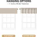 OVZME Valance for Windows, Light Filtering Faux Linen Textured Small Short Valance Kitchen Curtain, Dual Rod Pocket Top Short Window Curtain for Bathroom Basement Farmhouse, 60Wx14L Inch, Linen Color