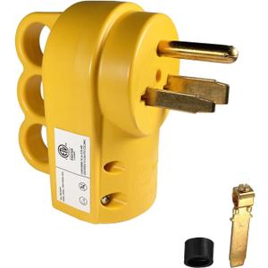 NEMA 6-50P/6-30P Plug, 50 Amp 3-Prong 125/250 Volt, Grounding Heavy Duty Universal Power Male Plug with Easy Unplug Design, ETL Listed 2pcs