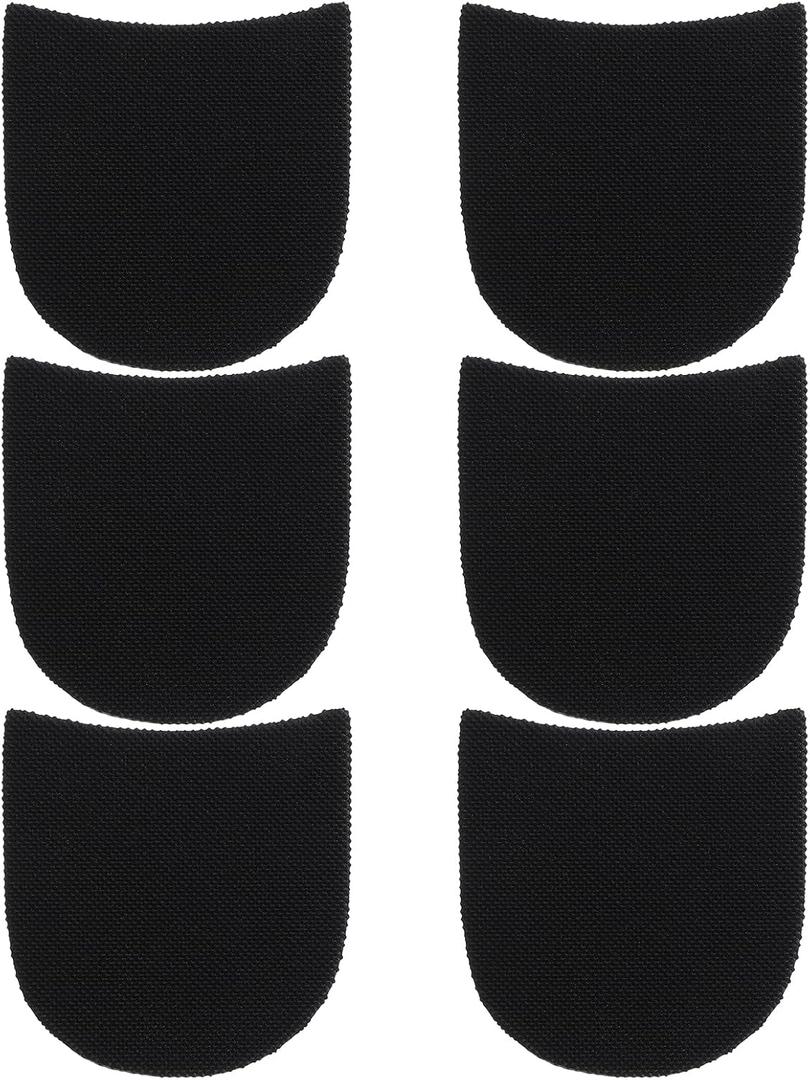 Xindojuz 6 Pcs Shoe Heel Repair Rubber Pads Replacement, Boot Heel Replacement Repair Shoe Sole Protector, Anti-Slip Glue Heels Pads for Men’s & Women’s Shoes, 0.16 Inch (4mm) Thick, Black