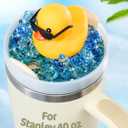Lid Plate Topper for Stanley Cup 40 30 oz - Cute Decoration Accessories for Tumbler, Water Botter Bling Decor for Women Girls (Blue Yellow Rubber Duck)