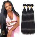 Human Hair Bundles Straight Bundles Human Hair Extensions 10A Brazilian Virgin Straight Human Hair 3 Bundles Natural Black 30 32 34 Inch