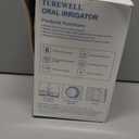 TUREWELL Water Flossing Oral Irrigator, 600ML Dental Cleaner 10 Adjustable Pressure, Electric Oral Flosser for Teeth/Braces, 8 Replacement Jet Tips for Family (White)