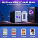 Antarctic Star Mini Fridge 4 Liter/6 Cans Portable Mini Compact Refrigerator with Gaming Light, for Bedroom,Car,Office and Dorm, Small Cooler for Cosmetics, Beverage and Food, Black