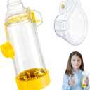 Soft Silicone Inhaler Spacer for Kids - Fun and Colorful Design,Kids-Yellow