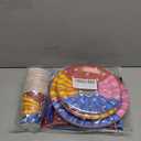 Dog Paw Birthday Party Supplies, 97 PCS Colorful Dog Bones Paw Party Decorations Favors, Includes Dog Bones Tablecloth, Disposable Paper Plates, Forks, Napkins and Paper Cups, Serves 16 Guests