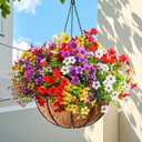 Artifical Flowers for Outdoors,24 Bundles Uv Resistant Artificial Outdoor Flowers for Decoration,Realisic Fake Flowers for Planters,Faux Silk Flowers for Outside Home Decor Indoor Window Box Vase