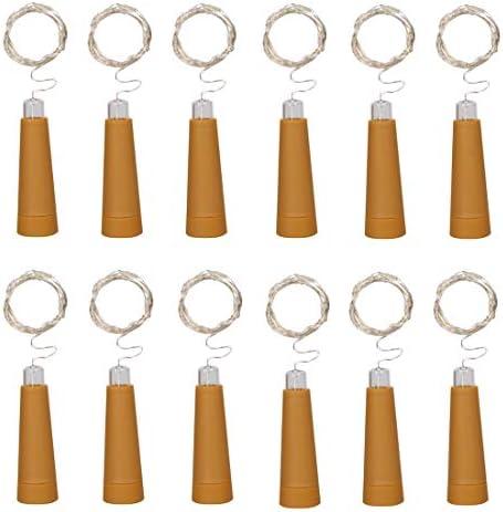 Wine Bottle String Lights, 12 Pack 10 LEDs 36.5 Inch AAA Battery Powered Warm White Wine Bottle Cork Stopper Lights for DIY, Table Decorations, Christmas, Wedding, Party, Study, Bar Decoration