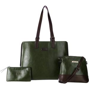 ECM 3pcs Vegan Tote Set for Women-Stylish Top Handle Laptop Bag Purse Sling Handbag Cosmetic Pouch bag-Travel Work Leisure