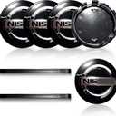 5-Pack 54mm/2.12" Wheel Center Caps Compatible with Altima Rogue Murano Maxiam Kicks Frontier Sentra- Black ABS Wheel Hub Center Caps with Pry Tools