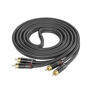 Black Straight Head 2Rca Male to 2Rca Male Stereo Aux Cable Cord Gold Plated Connectors Wire for Home Theater Vcd Players