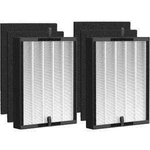 45i Replacement Filter Compatible with A-len BreatheSm-art Flex Bh400 & 45i Pure Air Purifier, Compared # B4-Fresh/FL40-Silver-Carbon, 2 Pack 3-in-1 HEPA Filter + 4 Pcs Activated Carbon Pre Filter