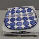 Selamica Porcelain Square Dessert Salad Pasta Plates 7.6 Inches Ceramic Plates Set of 6 Microwave/Dishwasher/Oven Safe, Vintage Blue