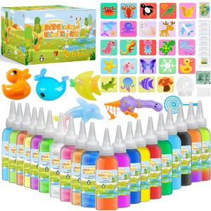 santreetoy Magic Gel Water Elf Making Toy with Fishing Pole, 20 Squishies Maker, Fairy Aqua Gel Arts Crafts for Ages 6+, Sensory Toys Party Favors for Girls, 24 Molds